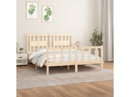 Vidaxl Estrutura De Cama Com Cabeceira 160x200 Cm Pinho Maciço