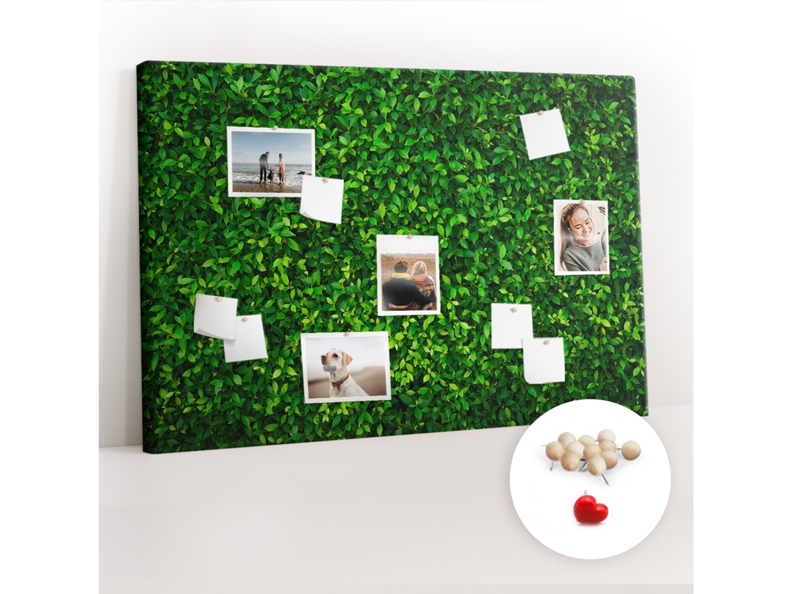 Quadro De Cortiça Com Impressão Cerca De Folhas Para A Sala De Estar Espelharte (120x80 Cm)