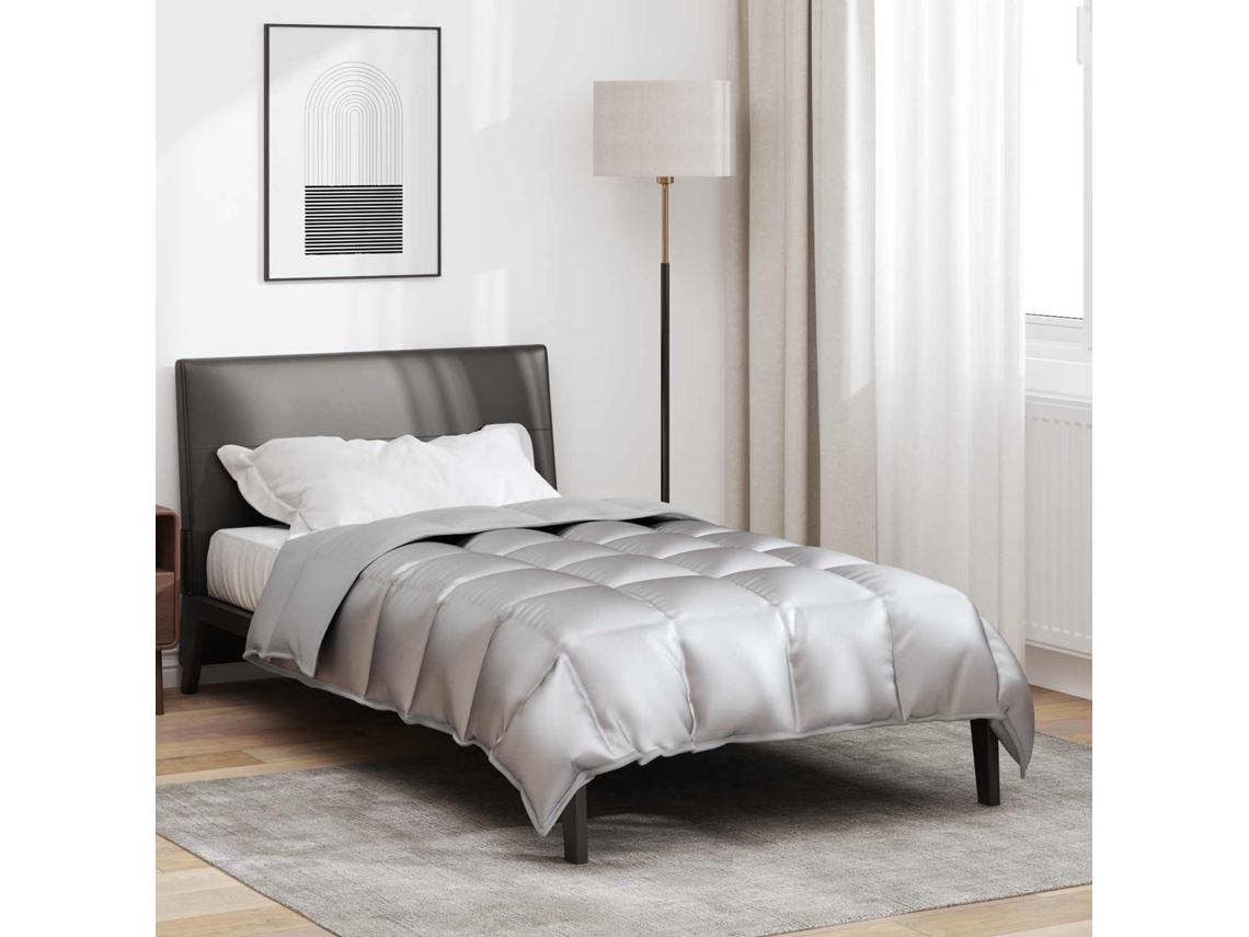 Vidaxl Edredom De Inverno 135 X 200 Cm 450 Gsm Prateado