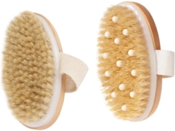Lurelia Pack De 2 Escovas De Massagem Corporal Para Banho Diário, Cabo De Madeira, Massagem Suave E Limpeza Profunda