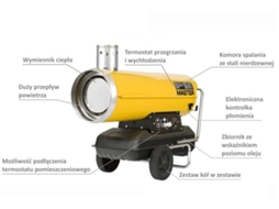 Aquecedor de óleo Bv 170e com descarga de gás de escape 49kw Master