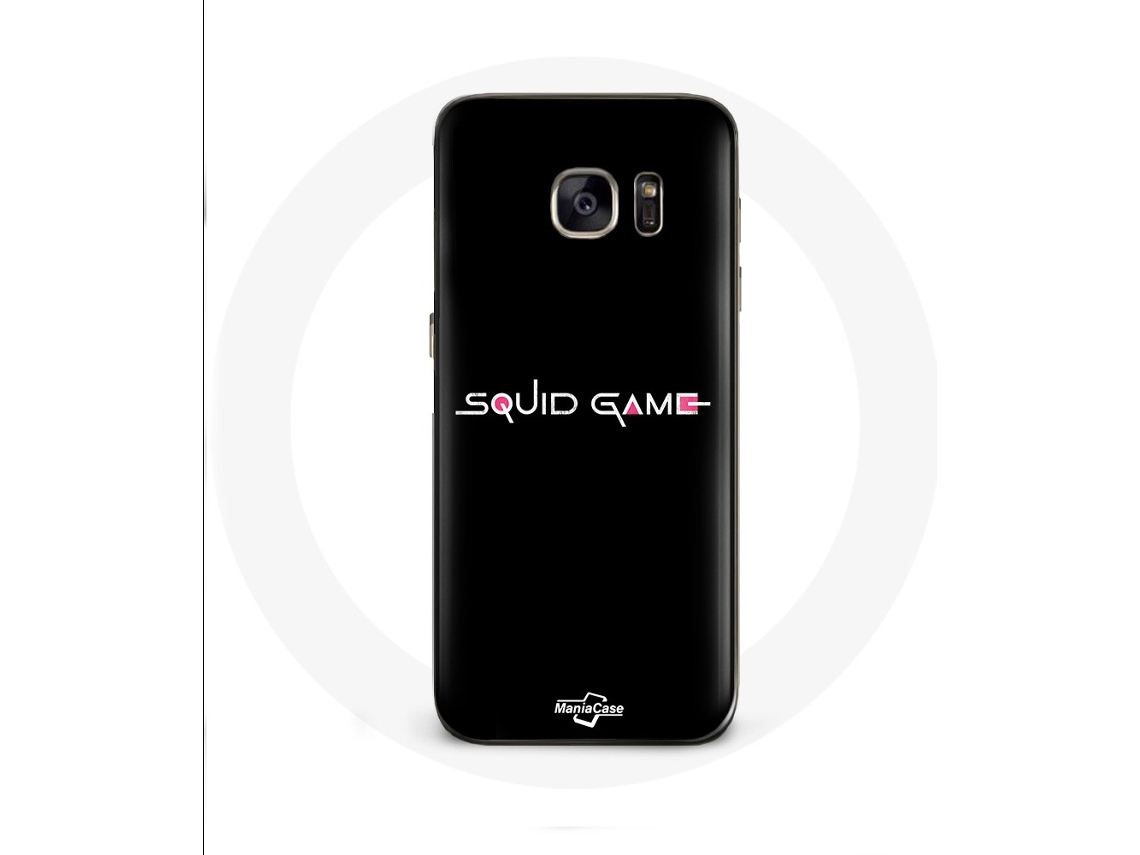 Capa para Samsung Galaxy S6 Edge Squid Game logotipo Fundo preto