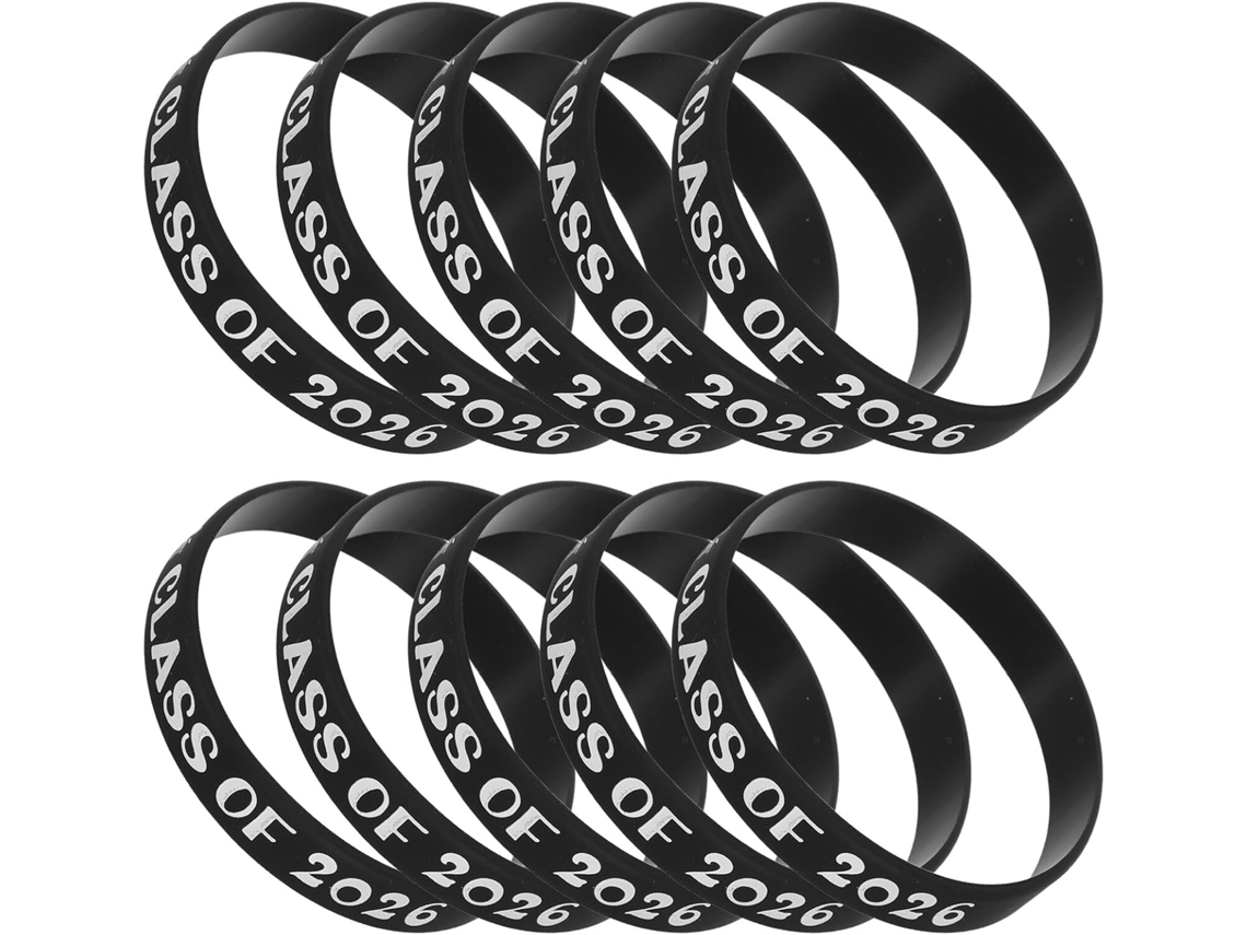 Conjunto de 10 pulseiras de silicone Veemoon para festas temáticas.