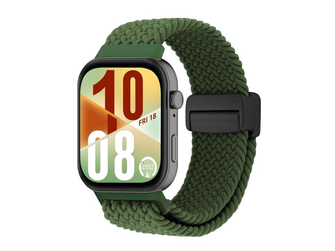 Bracelete Para Huawei Watch Fit 4 / Fit 4 Pro / Fit 3 - Trançado - Fivela Magnética Verde