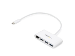 Hub Usb 3.0 De 3 Portas Com Usb C Startech Hub Usb Tipo C Gigabit Ethernet Brilvibera