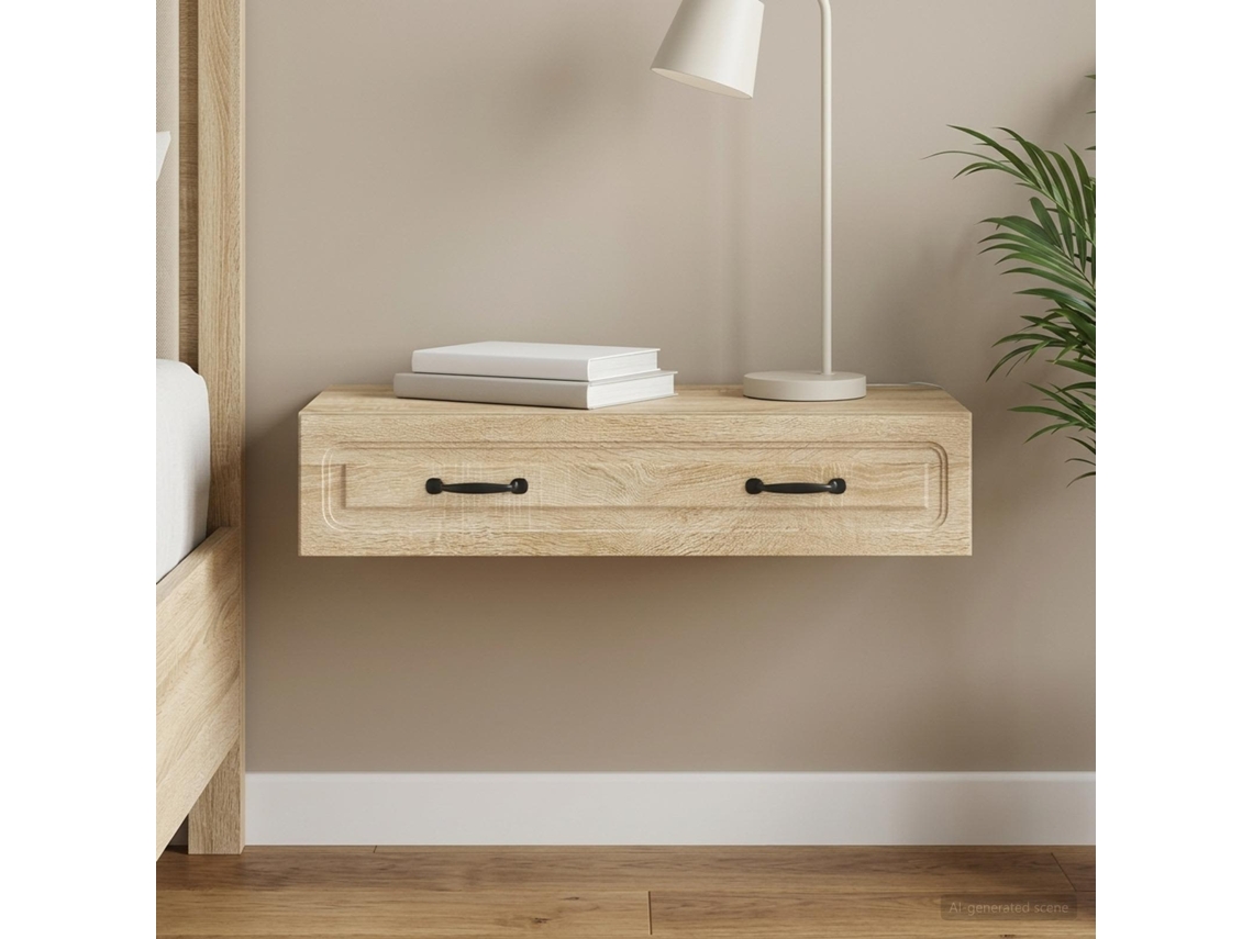 Vidaxl Mesa Lateral De Parede Carvalho Sonoma 87,5 X 34,5 X 17 Cm
