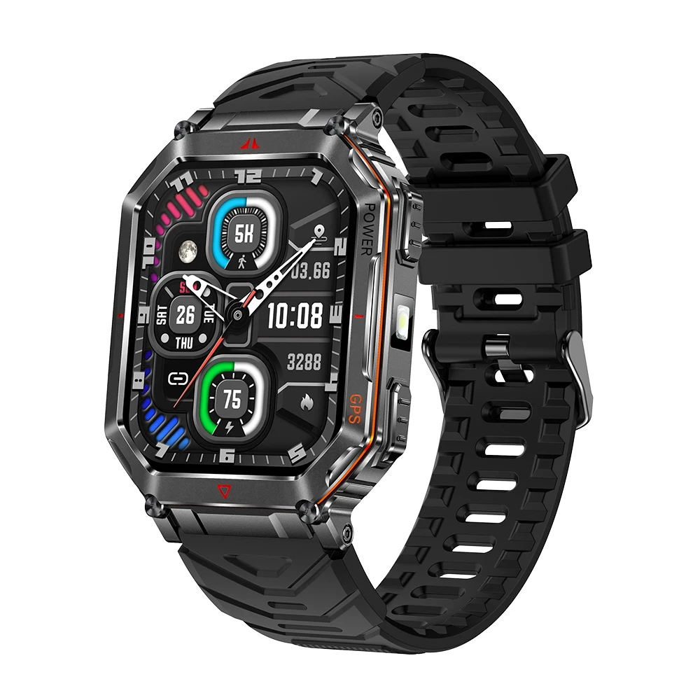 (preto) Smartwatch Com Gps, Tela Hd De 2,01 Polegadas E Bússola.