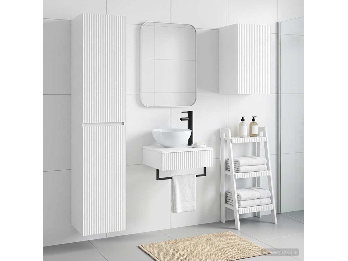 Vidaxl Conjunto De Móveis Para Banheiro 3 Unid. Branco Brilhante