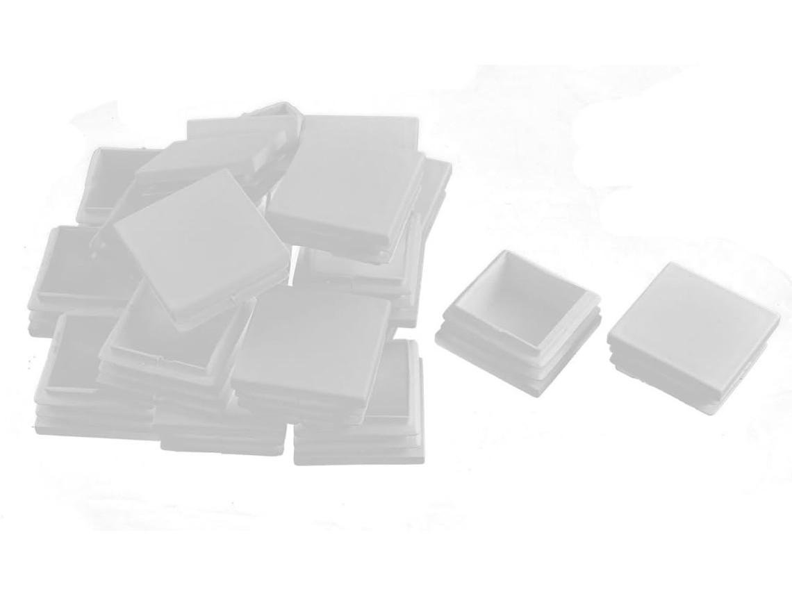 Ruilogod Tampões De Plástico Para Tubos Quadrados, 40x 40mm, 20 Unidades, Brancos