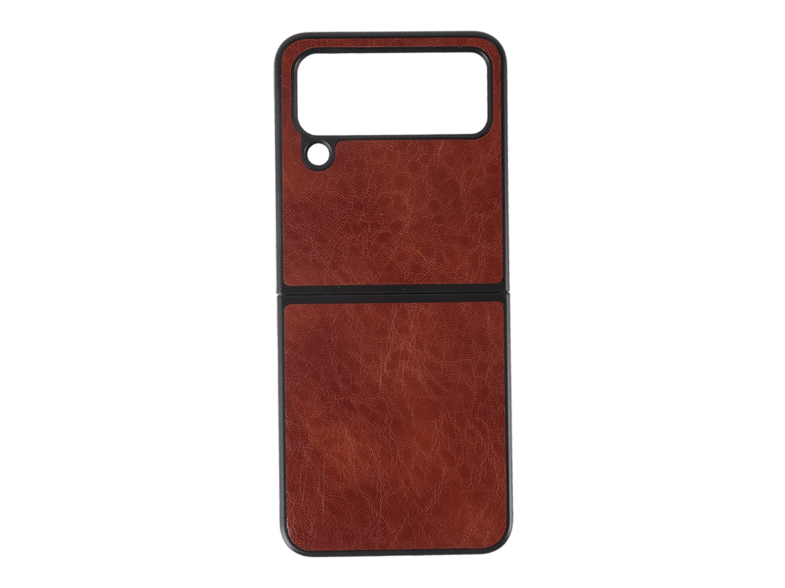 Aetheria capa de Couro Pu para Samsung Galaxy Z Flip 4 Proteção Anti queda Design Bonito Marrom