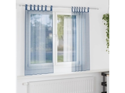 Vidaxl Cortinas De Voile Com Laços 2 Pcs Azul Real 140x175 Cm