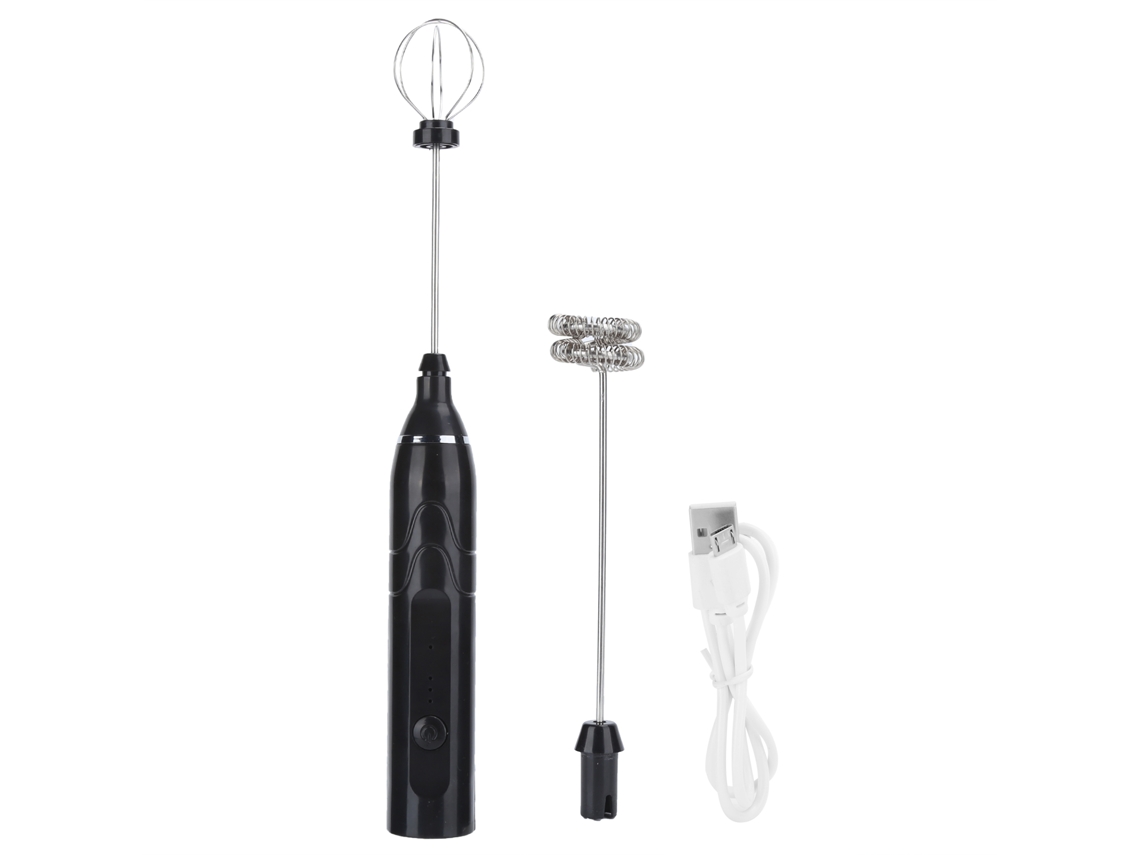 Batedeira Elétrica De Leite Com Carga Usb, 3 Velocidades, Preta Para Casa
