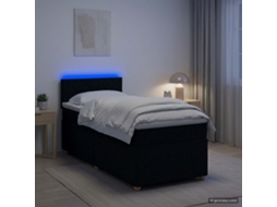 Vidaxl Cama Box Spring Com Colchão Preto 90 X 200 Cm Tecido