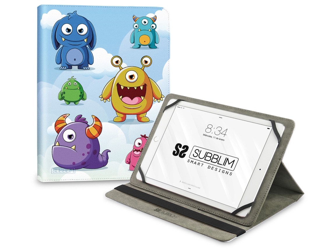Capa SUBBLIM Trendy Case Monsters para Tablet Universal 9,6'' / 11'' (Multicores)