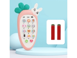 Walshlxq brinquedo Telefone Infantil com Música e Luz Padrão Animal Cartonado Educativo para Bebês de 0 3 Anos Rosa