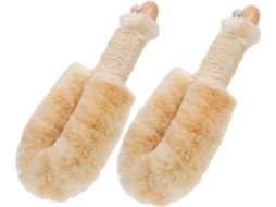 Conjunto Hemoton Com 2 Escovas Esfoliantes Grandes De Sisal Natural Cabos Antiderrapantes Para O Corpo, Banho E Cuidados
