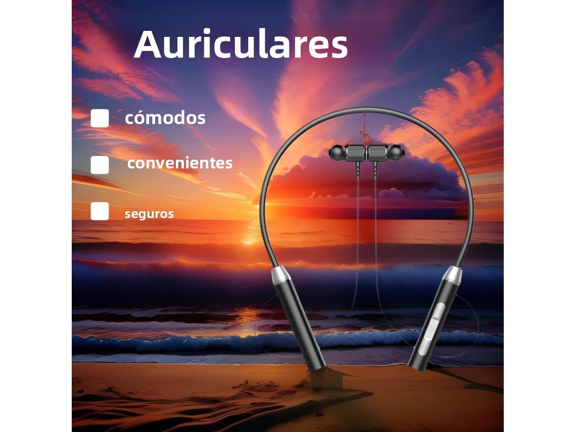 Fones De Ouvido Sem Fio Bluetooth 5.0 Com Faixa Para Pescoço, Estéreo, À Prova D'água, Com Ganchos Magnéticos Para As Orelhas.