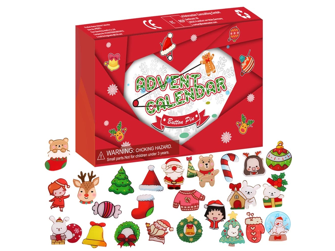 Calendário Do Advento 2025 Joias,24 Dias Broches De Natal Para Crianças,presente Menina Menino,contagem Regressiva Presente Joias Btforus