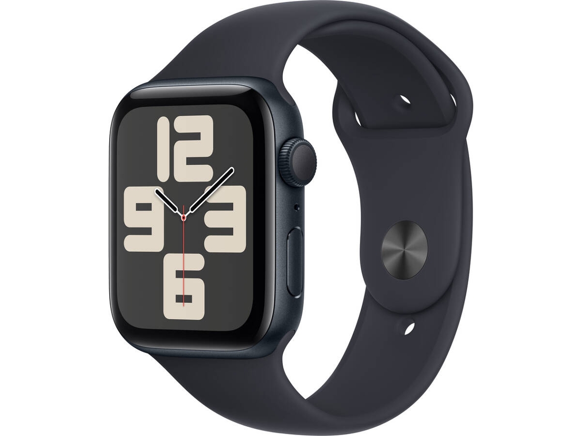 APPLE Watch SE GPS 44 mm Meia-noite com Bracelete Desportiva Meia-noite (Tamanho: M/L)