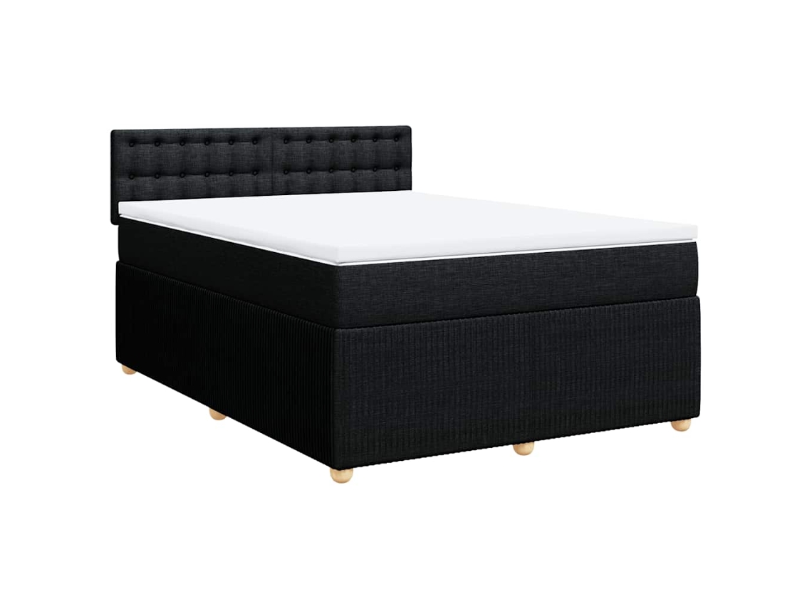 Cama com Molas/colchão 140x190 Cm Tecido Preto MAISON EXCLUSIVE
