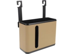 Organizador multifuncional para banco traseiro com suporte para lentes e compartimento de armazenamento.