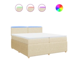Box Spring Bed, Box Spring Beds Vidaxl Creme Tecido (200 X 200 Cm)