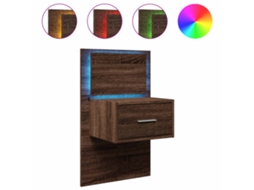 Wall-mounted Bedside Cabinet, Wall-mounted Bedside Cabinets Vidaxl Marrom Madeira Processada (n/a)