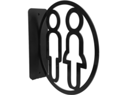 Placa De Banheiro Para Homens E Mulheres, Design Dupla Face, Acrílico Preto, Instruções Claras, Adequada Para Empresas E