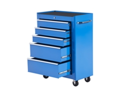 Carrinho de ferramentas de oficina com rodas, 5 gavetas com fechadura, alça lateral, 61,5x33x82,5cm AZUL | S/MARCA