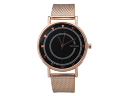 Relógio de Pulso Masculino de Quartzo com Pulseira de Malha Estilo Simples Ouro