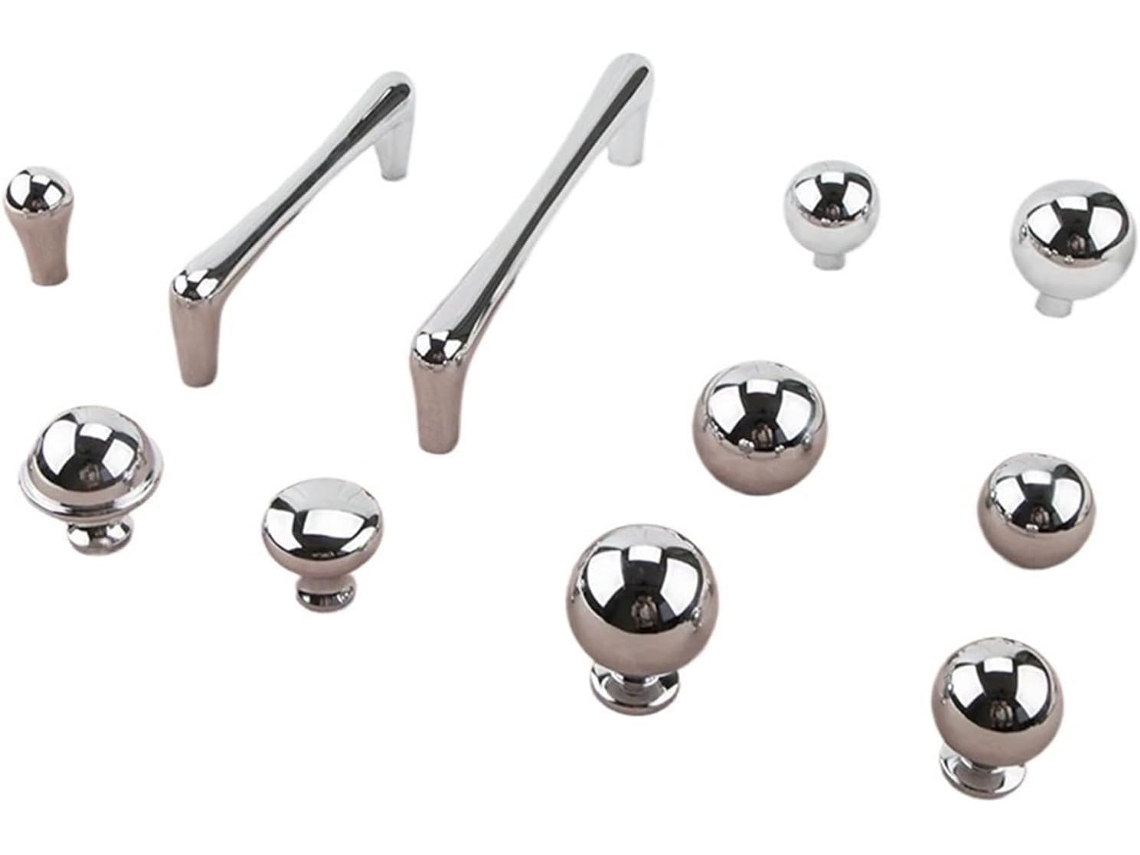 Puxador Redondo Em Latão Cromado Brilhante Para Gaveta, Com Formato De Gota D Água 11-25mm, 1 Peça