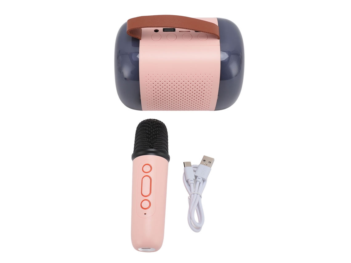 Máquina de Karaokê com luz RGB e microfone sem fio EOOCOO