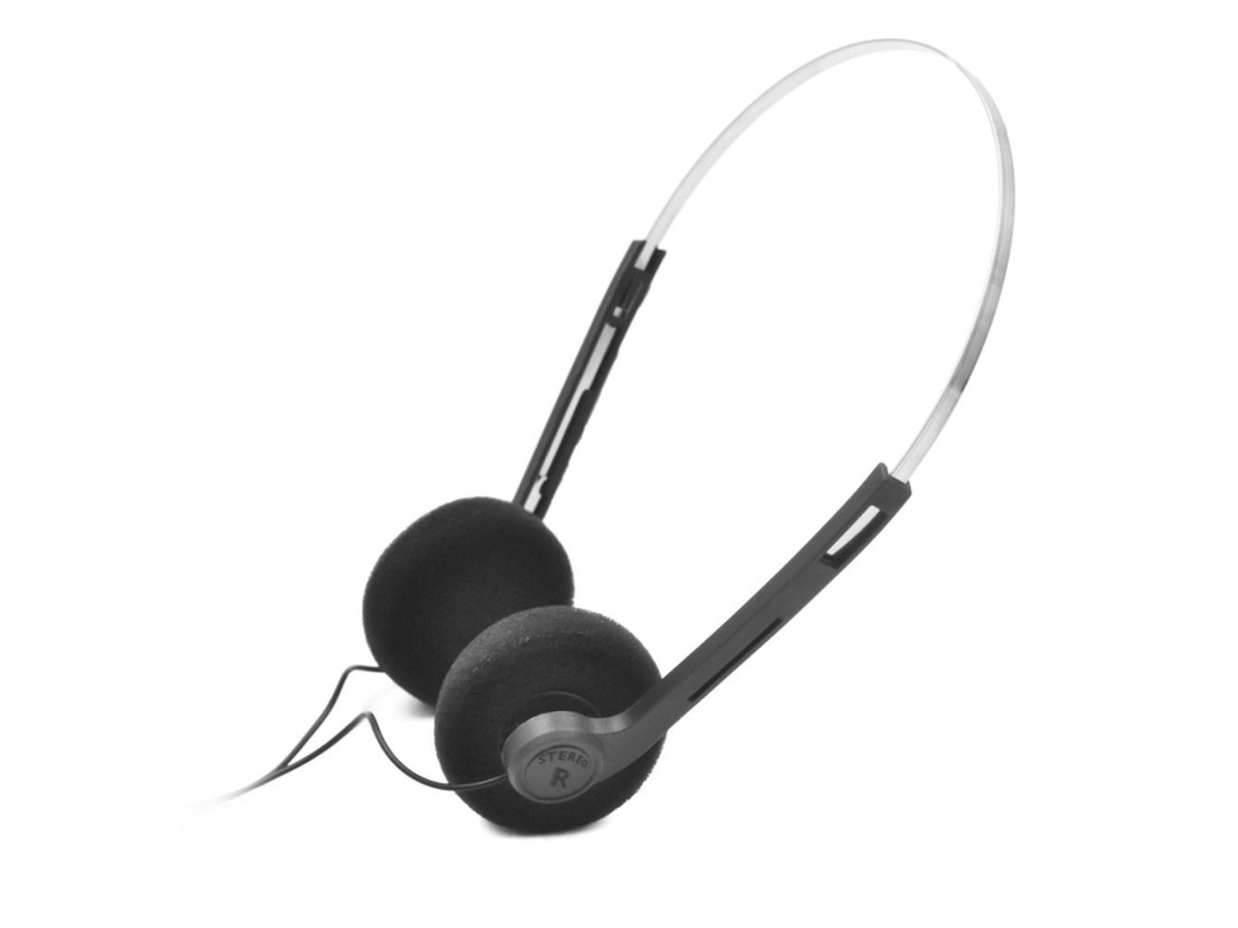Fones de Ouvido portáteis com fio estilo retrô, ajustáveis, ABS MDUG