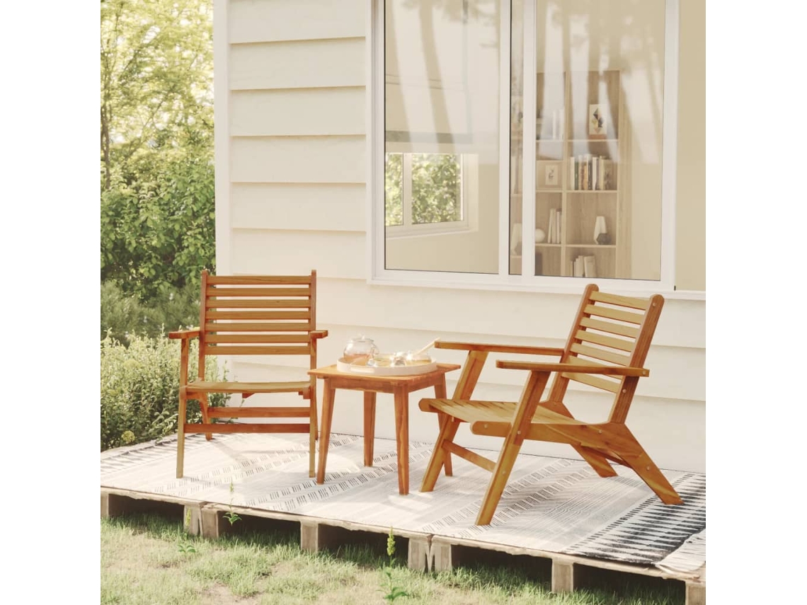 Cadeiras De Jardim 2 Pcs Madeira De Acácia Maciça Dkd Home Decor