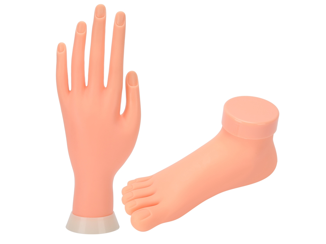 Modelo De Mão E Pé Falso Para Treinamento De Manicure E Pedicure Com Material Macio Reutilizável