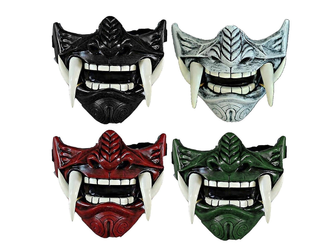 Omni máscara de Samurai Hannya Noh Kabuki Demônio Oni para Halloween Carnaval Festa de Disfraces Gris