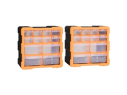 Conjunto 1 Multi-drawer Organiser, Multi-drawer Organisers Vidaxl Laranja Polipropileno (12 Gavetas)