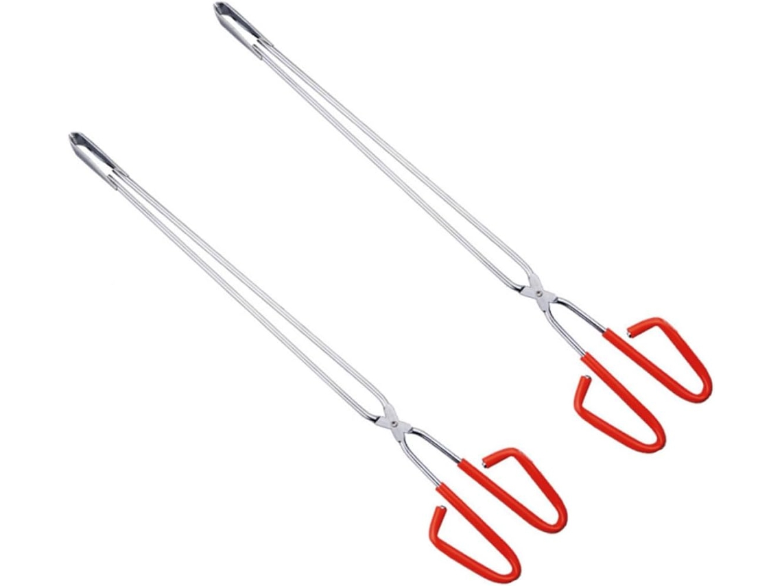 Conjunto De 2 Pinças Multiuso Em Aço Inoxidável Para Coleta Lixo E Churrasco, Com Cabo Confortável E Ferramenta Prática