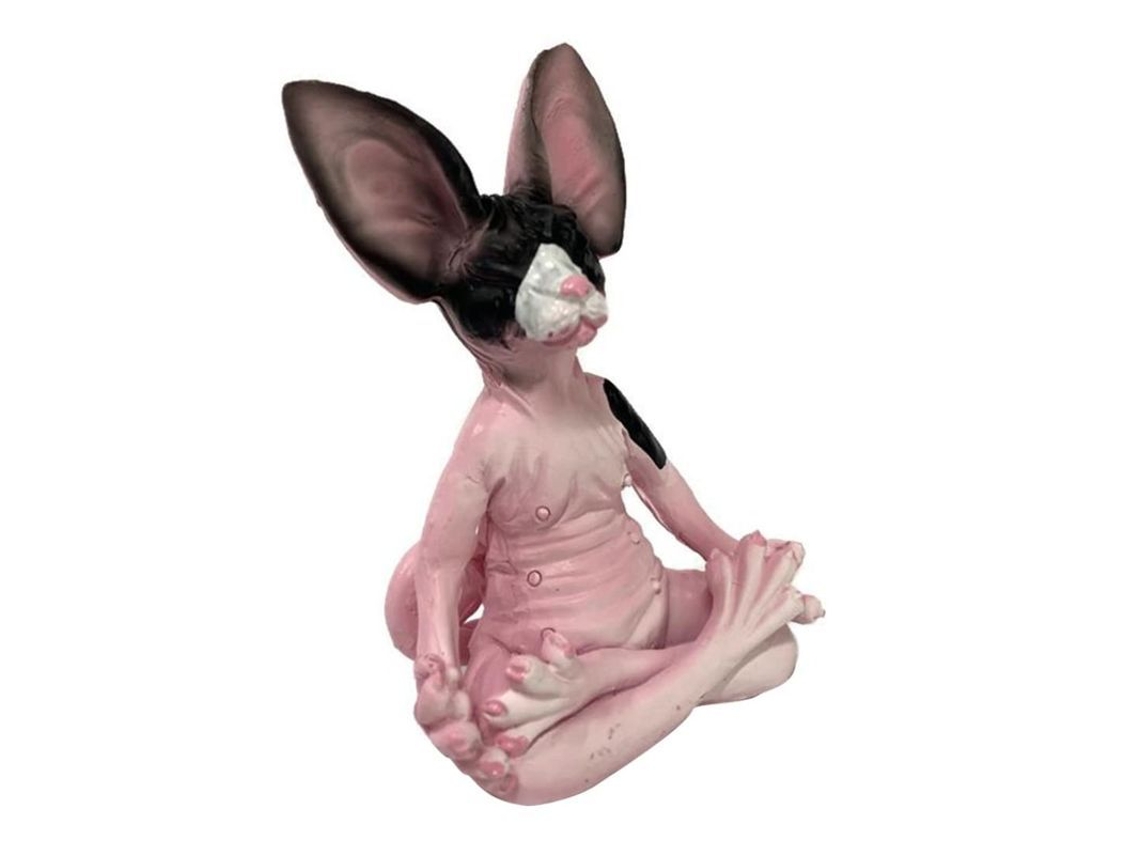 Estátua de gato em meditação Zen Nova Line decoração yoga para ambientes domésticos e escritório S/MARCA