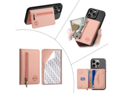 Porta-cartões Magnético Em Couro Para Iphones/samsung Com Função De Carregamento Magnético.