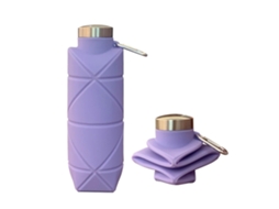 Garrafa Água Dobrável Silicone 700ml HENTEN HOME Roxo