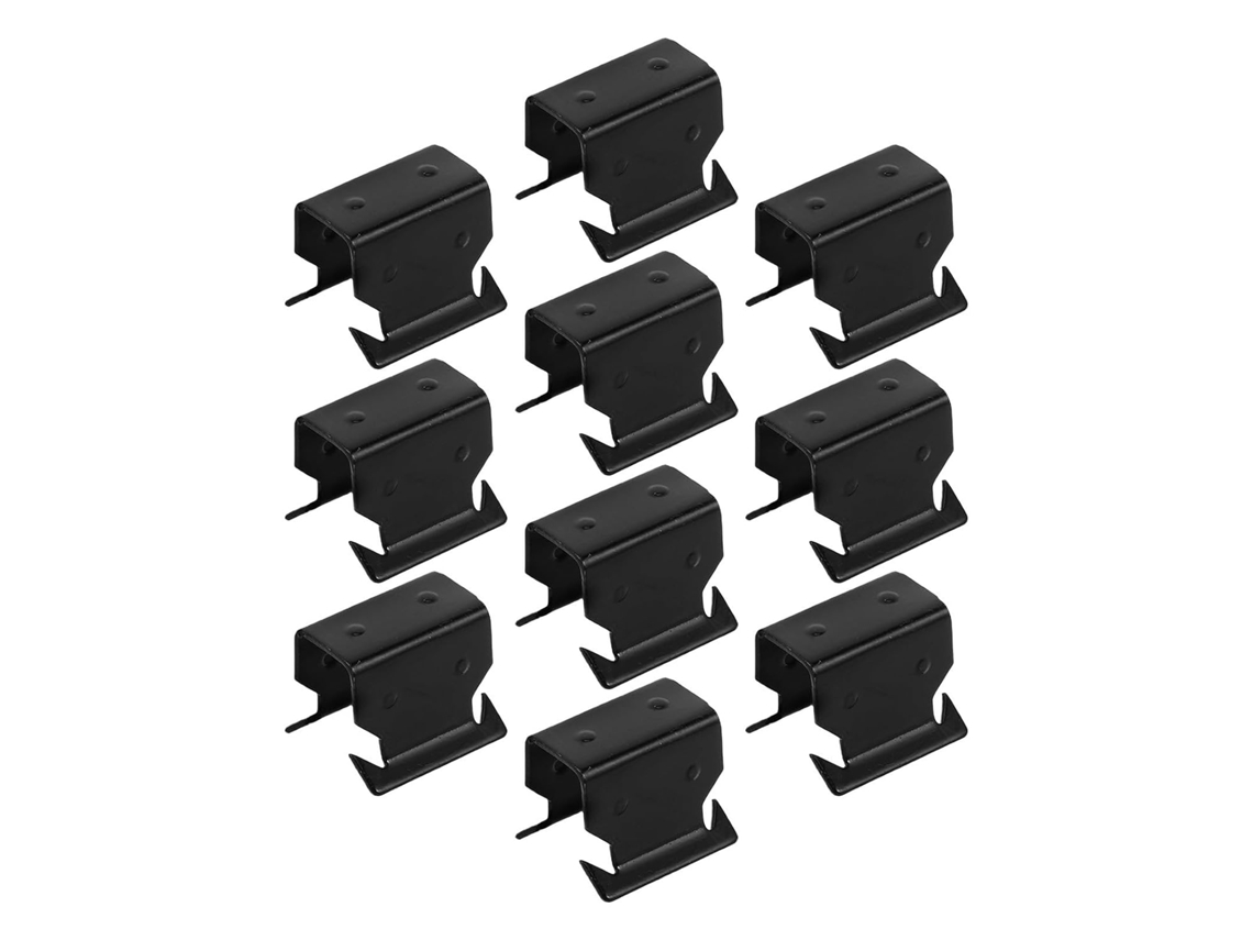 Kit com 10 presilhas metálicas para fixação de portas e defletores de vento para carros, adequado para uso em automóveis.