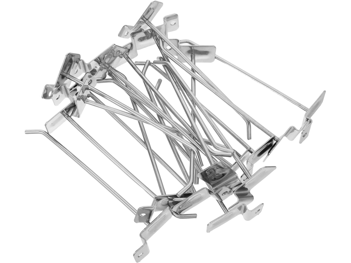Pacote com 20 Ganchos para Painel Perfurado, 15 Cm X 4 Mm, Prateleiras de Metal Eletrolítico Reforçado. SFUSHOS