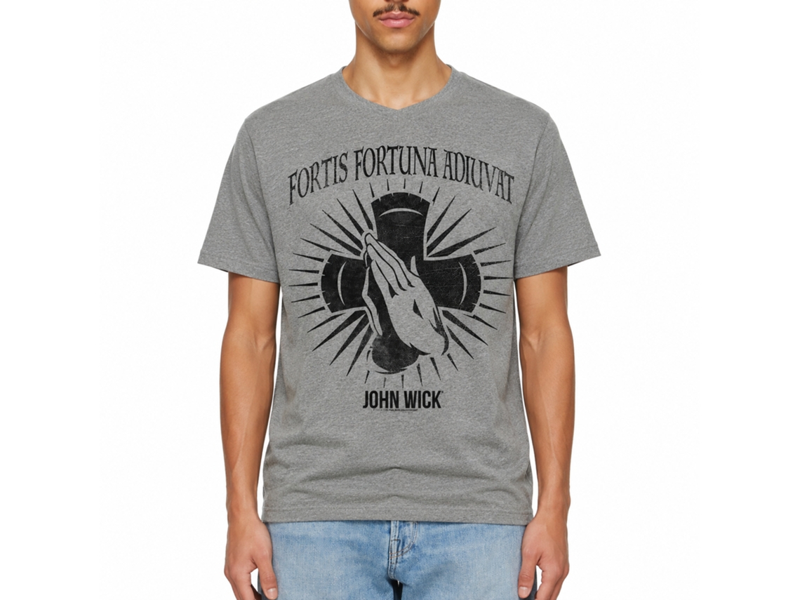 Rockinstone John Wick Fortis Fortuna Adiuvat Solid Graphite Adult T-shirt Size:s