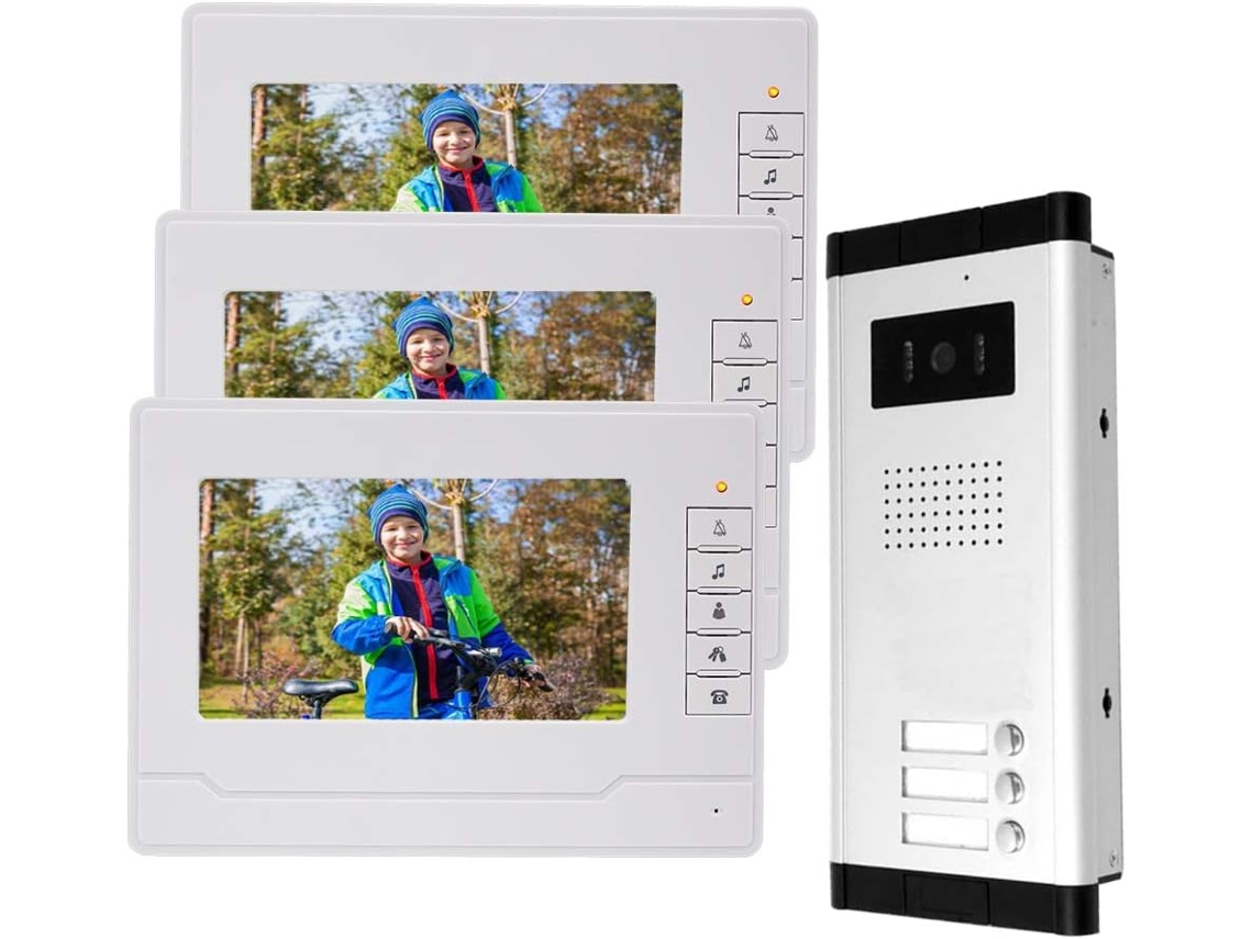 Sistema de interfone com controle de acesso RFID com fio de 7 polegadas, sistema de campainha com interfone e monitor de vídeo Thumb