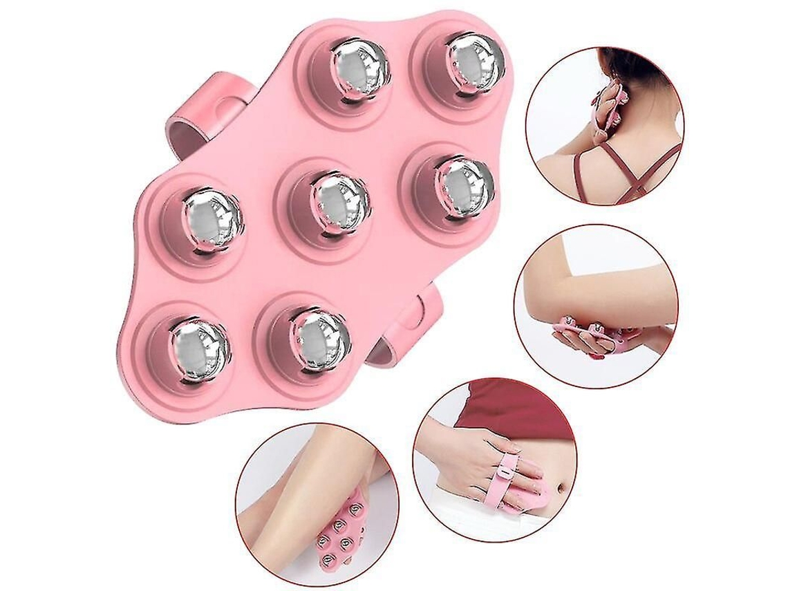 Luva massageadora corporal rápida com esferas de aço inoxidável para alívio da dor muscular na cabeça, costas, ombros e pernas. Cuidados com a pele.