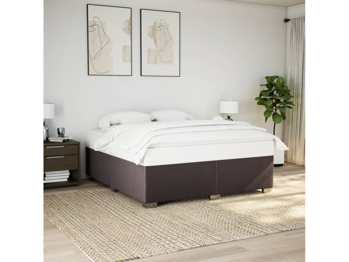 Vidaxl Estrutura de Cama Sem Colchão 180x200 Cm Tecido Castanho escuro