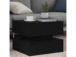 Vidaxl Mesa De Centro Com Luzes Led, Carvalho Preto, 50x50x40 Cm