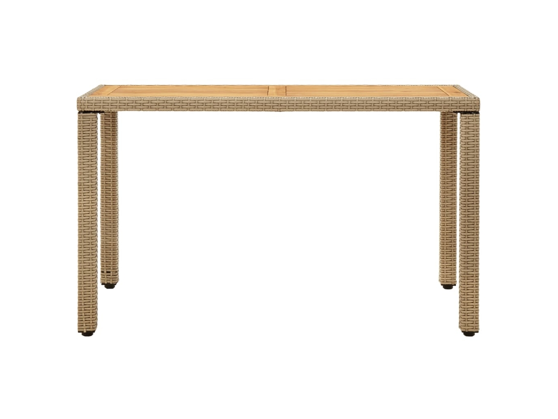 Maison Exclusive - Mesa De Jardim 123x60x74 Cm Vime Pe E Acácia Maciça Bege