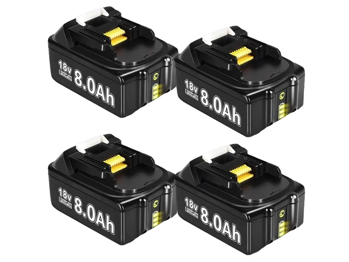 Bateria OEM para ferramentas elétricas, 4 peças, 8,0 Ah, capacidade de 8000 mAh, compatível com BL1830